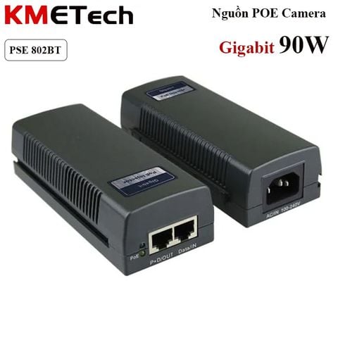 Bộ nguồn POE+ KMEtech PSE802bt chuẩn IEEE 802.3bt tốc độ 1Gbps 56v 90W