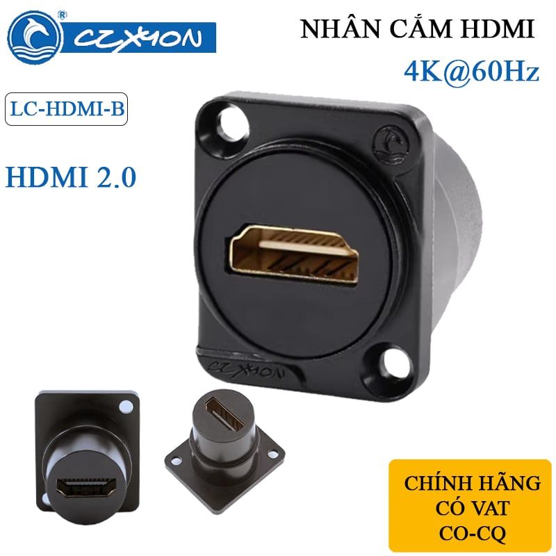 Đầu cắm HDMI cái female âm tường âm sàn Coraon LC-HDMI-B (gim thẳng)