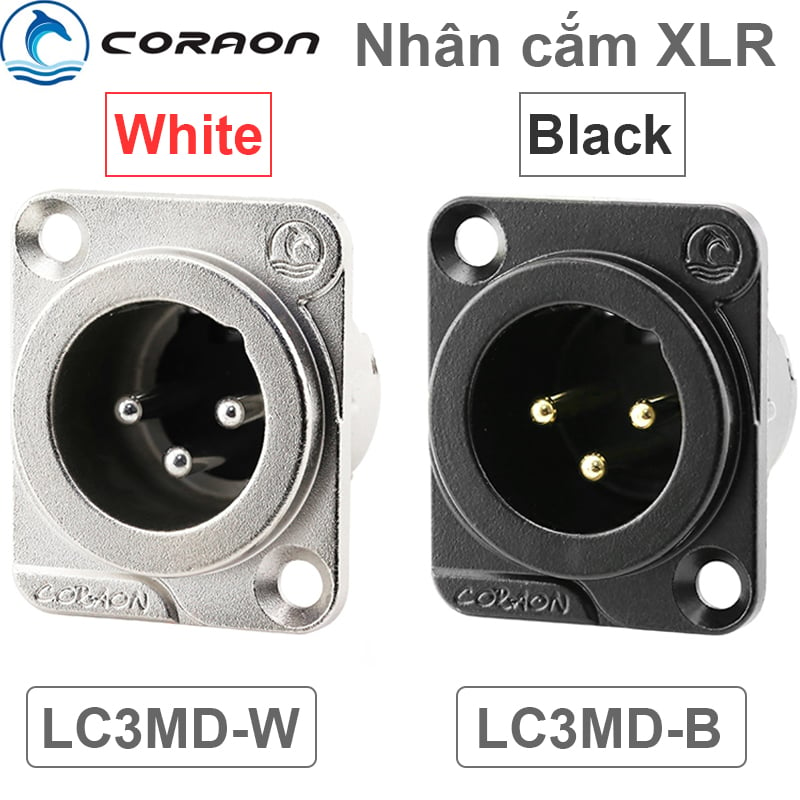 Đầu hàn cổng XLR Male  gắn trên tường bảng điều khiển Coraon LC3MD-W LC3MD-B