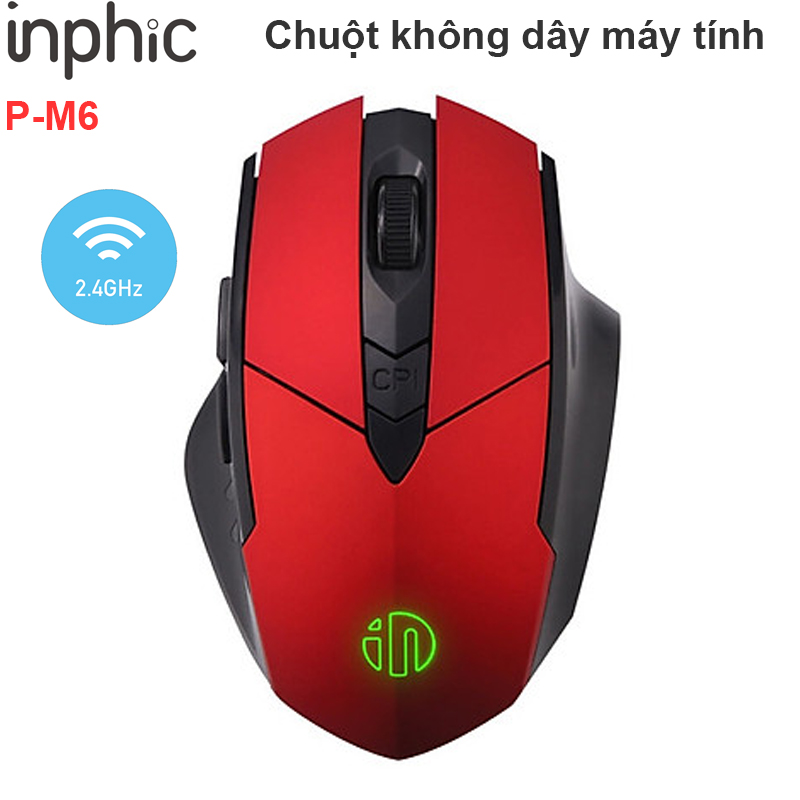 Chuột máy tính không dây 2.4GHz 2400DPI Inphic P-M6