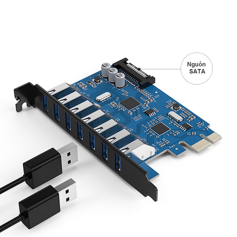  Cạc mở rộng cổng USB 3.0 cho máy tính để bàn - Card PCI-E USB 3.0 7 port Orico PVU3-7U 