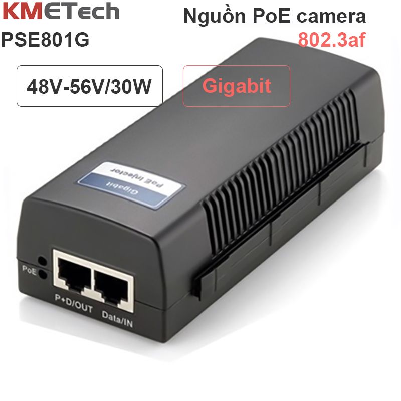  Adapter POE 48-56V 30W 2 Port Gigabit KMETech PSE801G 