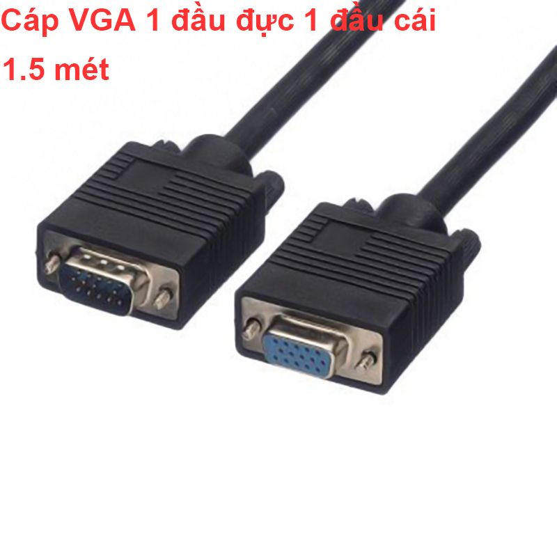 Dây cáp VGA 1 đầu đực 1 đầu cái 15 mét - Cáp VGA nối dài male - female