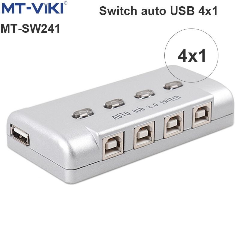 Bộ chia sẻ máy in tự động bấm tay MT-SW241 1 ra 4 cổng USB MT-VIKI