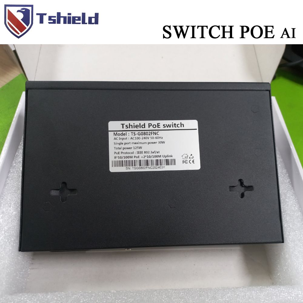  Switch mạng POE 8 cổng + 2 Uplink tốc độ 10/100Mbps  chính hãng Tshield TS-G0802FNC 