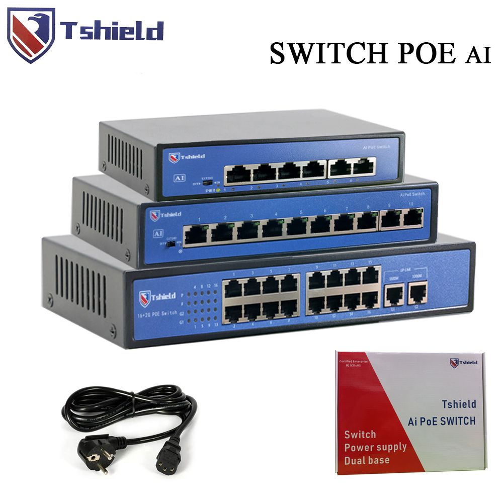  Switch mạng POE 8 cổng + 2 Uplink tốc độ 10/100Mbps  chính hãng Tshield TS-G0802FNC 