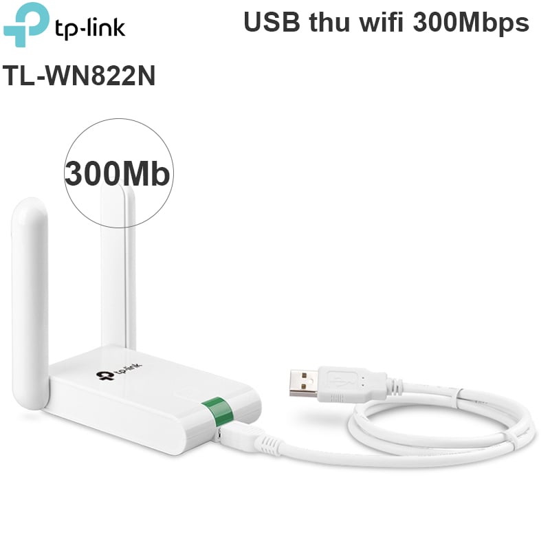Bộ thu USB Wifi công suất cao TP-Link TL-WN822N 300Mps