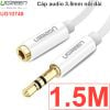 Cáp audio 3.5mm nối dài 0.5M 1M 1.5M 2M 3M 5M Ugreen (vỏ nhựa màu trắng)