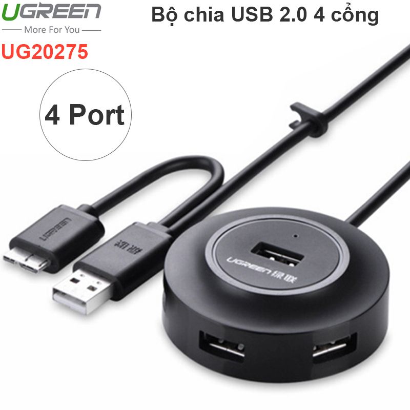  Bộ chia USB 2.0 4 cổng + Micro B cho SS Not 3 UGREEN 20275 hỗ trợ nguồn ngoài 