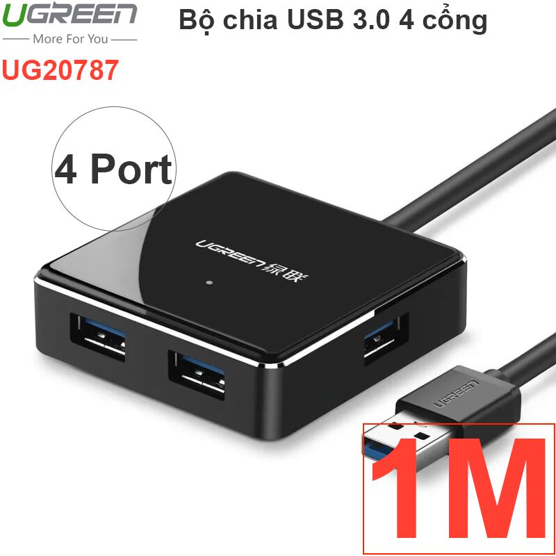  Bộ chia USB 3.0 4 cổng vỏ nhôm UGREEN 20Cm vs 1 Mét 