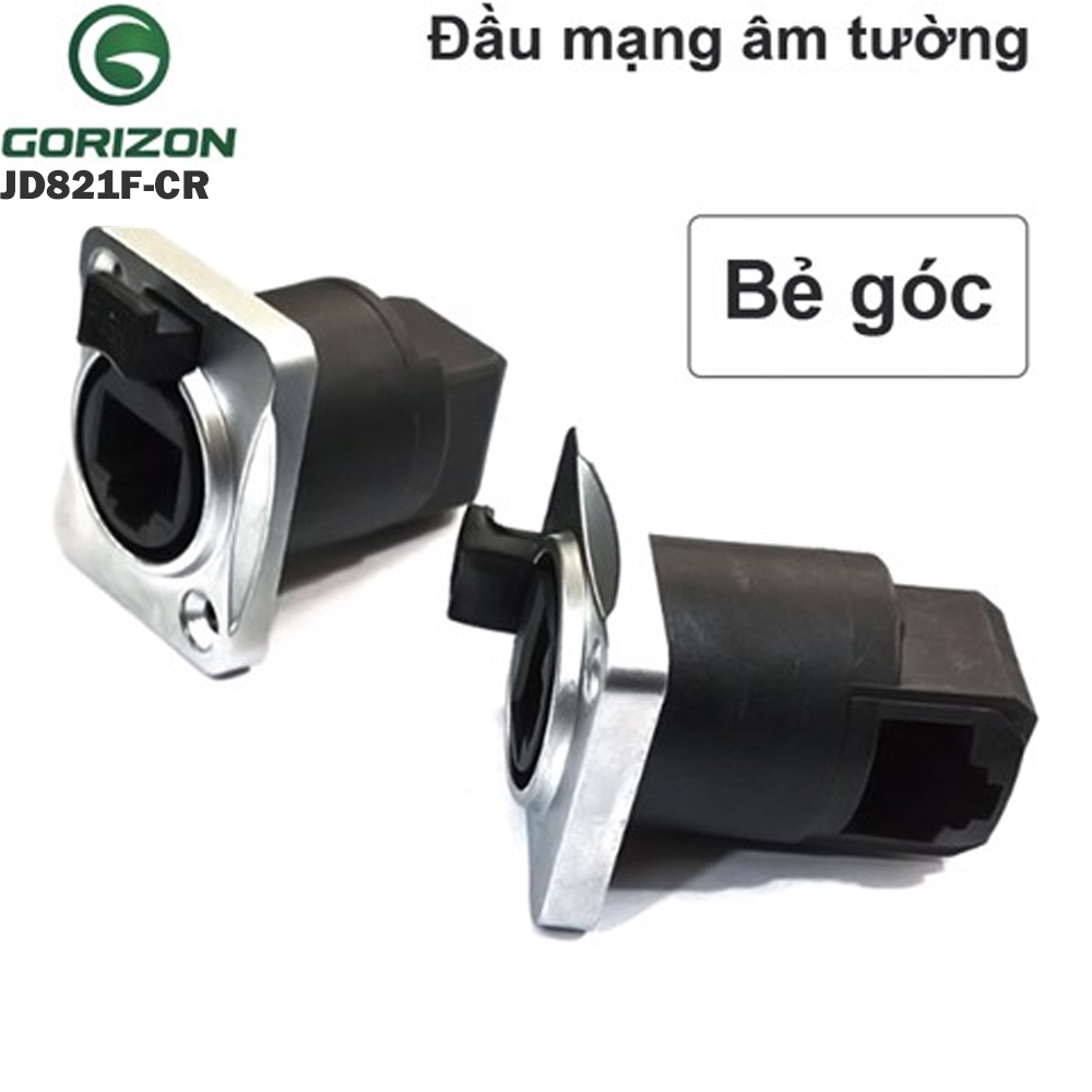 Nhân mạng RJ45 chống nước lắp bảng điều khiển Gorizon JD821F-CR cắm cạnh bẻ vuông góc