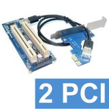  Card chuyển đổi PCI-E 1X sang 2 PCI thường - Cạc mở rộng 1 PCIE 1X ra 2 PCI đa năng 