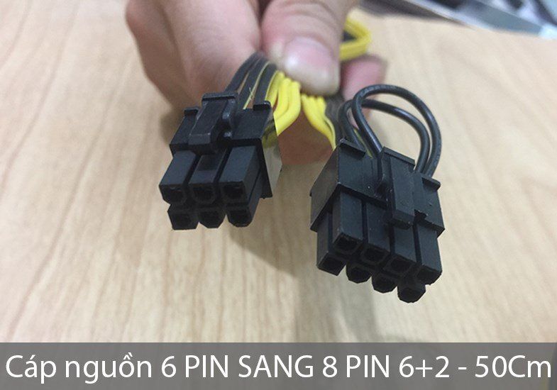 Cáp nguồn Molex 6pin sang 8 pin (6+2) 50cm