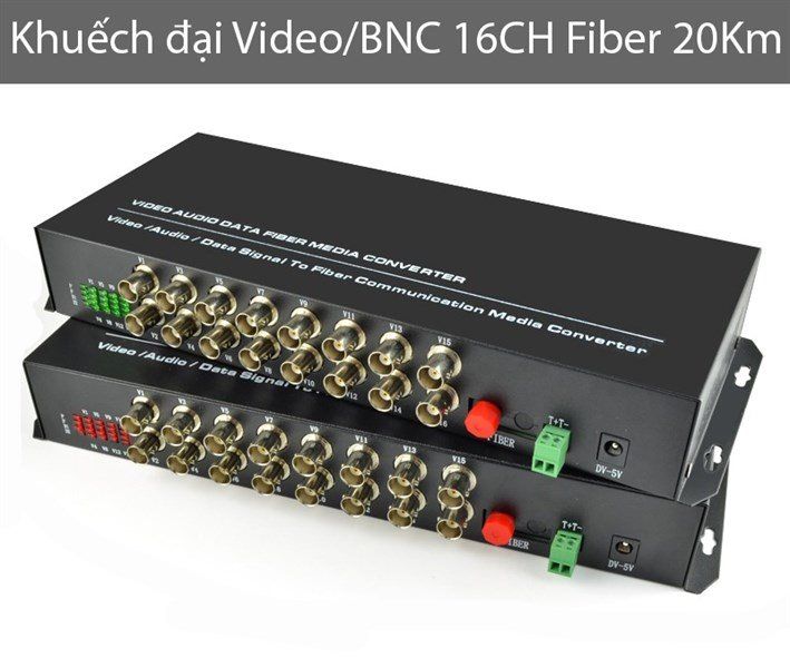 Bộ gộp tín hiệu AV/Video/BNC 8/16 cổng qua cáp quang 20Km