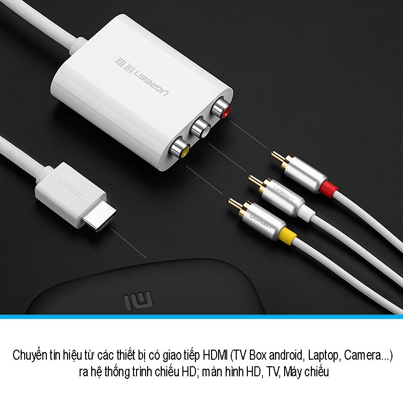 Cáp chuyển HDMI sang AV (3RCA) adapter 1 mét UGREEN 30452