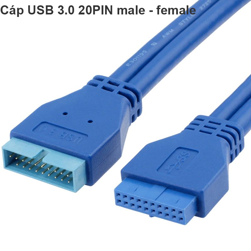 Cáp USB 3.0 20 Pin nối dài male - female