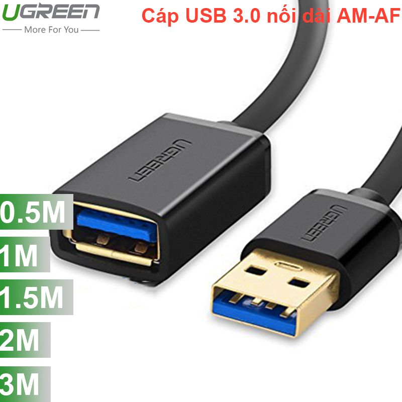 Cáp nối dài USB 3.0 AM-AF dây tròn UGREEN 0.5M 1M 1.5M 2M 3M