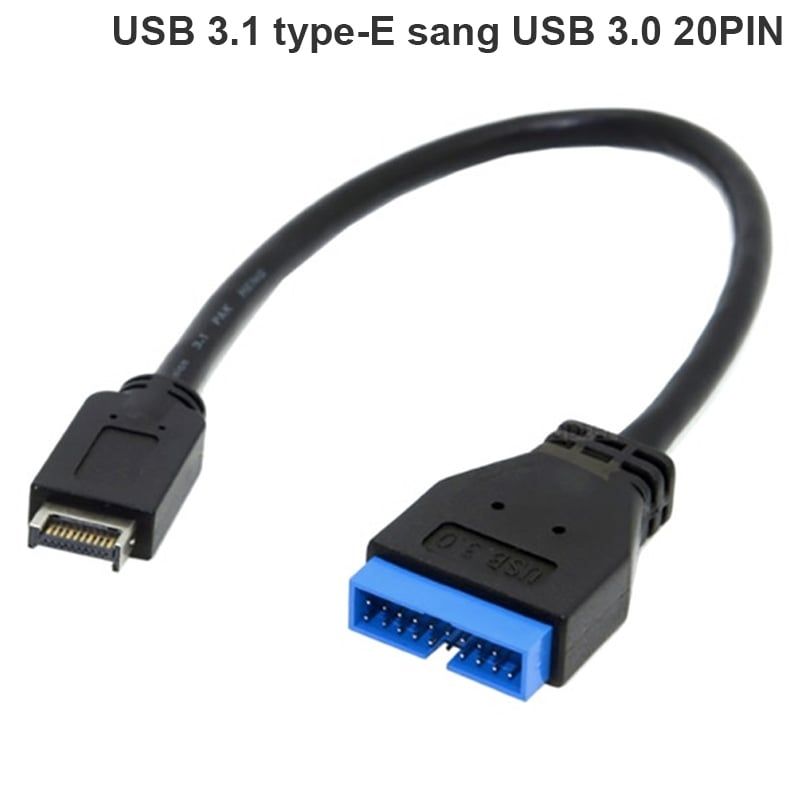 Cáp chuyển USB 3.1 Type E trên mainbroard ra USB 3.0 20PIN Male 20Cm