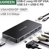  Chuyển đổi USB-C ra Display port HDMI VGA 1080P - 2 cổng USB 3.0 1 cổng USB TYPE-C power UGREEN 40872 