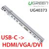 USB-C ra HDMI VGA DVI RJ45 Audio 3.5 TF SD USB 3.0 3 port USB type-C PD Ugreen 40373