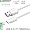 Cáp USB-C 2.0 sạc nhanh 5A super charger cho Smartphone Máy tính bảng Samsung Huawei Oppo 0.5M 1M 2M Ugreen