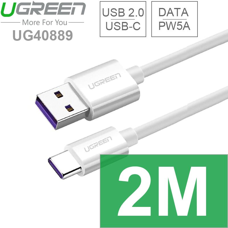  Cáp USB-C 2.0 sạc nhanh 5A super charger cho Smartphone Máy tính bảng Samsung Huawei Oppo 0.5M 1M 2M Ugreen 