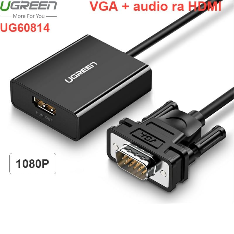 VGA Audio 3.5mm sang HDMI converter 1080P Ugreen 60814