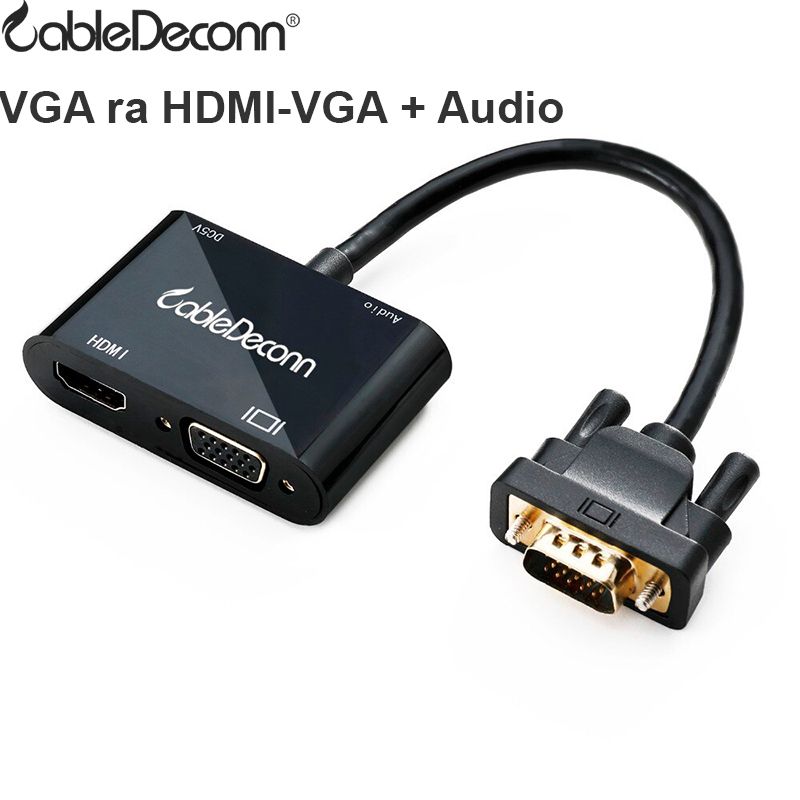 VGA ra HDMI VGA 1080P Audio 3.5mm 25Cm CableDeconn