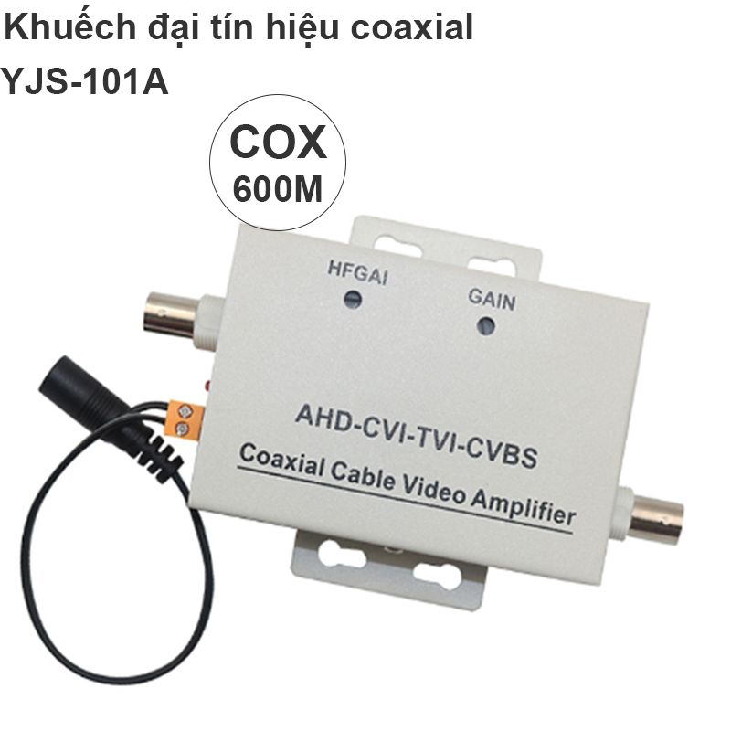 Khuếch đại repeater chống nhiễu cáp đồng trục 600m AHD - CVI - TVI - CVBS YJS-101A