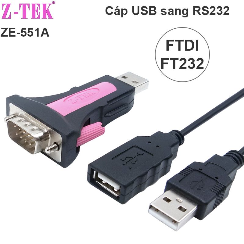  Cáp đầu đổi USB to RS232 USB to com Z-TEK ZE-551A 