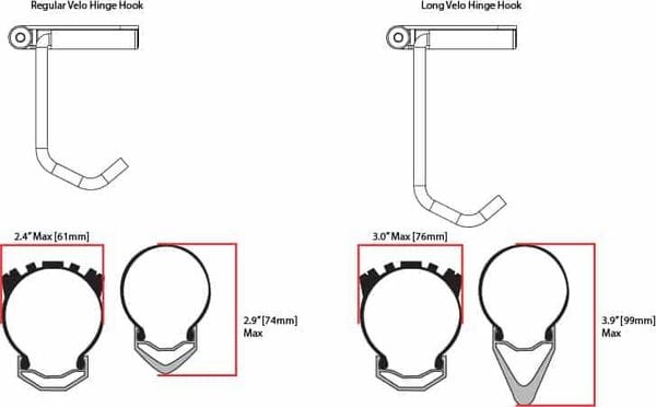 MÓC TREO XE ĐẠP FEEDBACK SPORT VELO HINGE LONG HOOK (CHỈ GỒM MÓC)