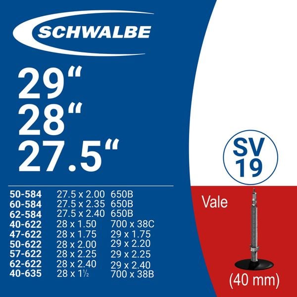 RUỘT XE ĐẠP SCHWALBE 29” SV19 (40mm)