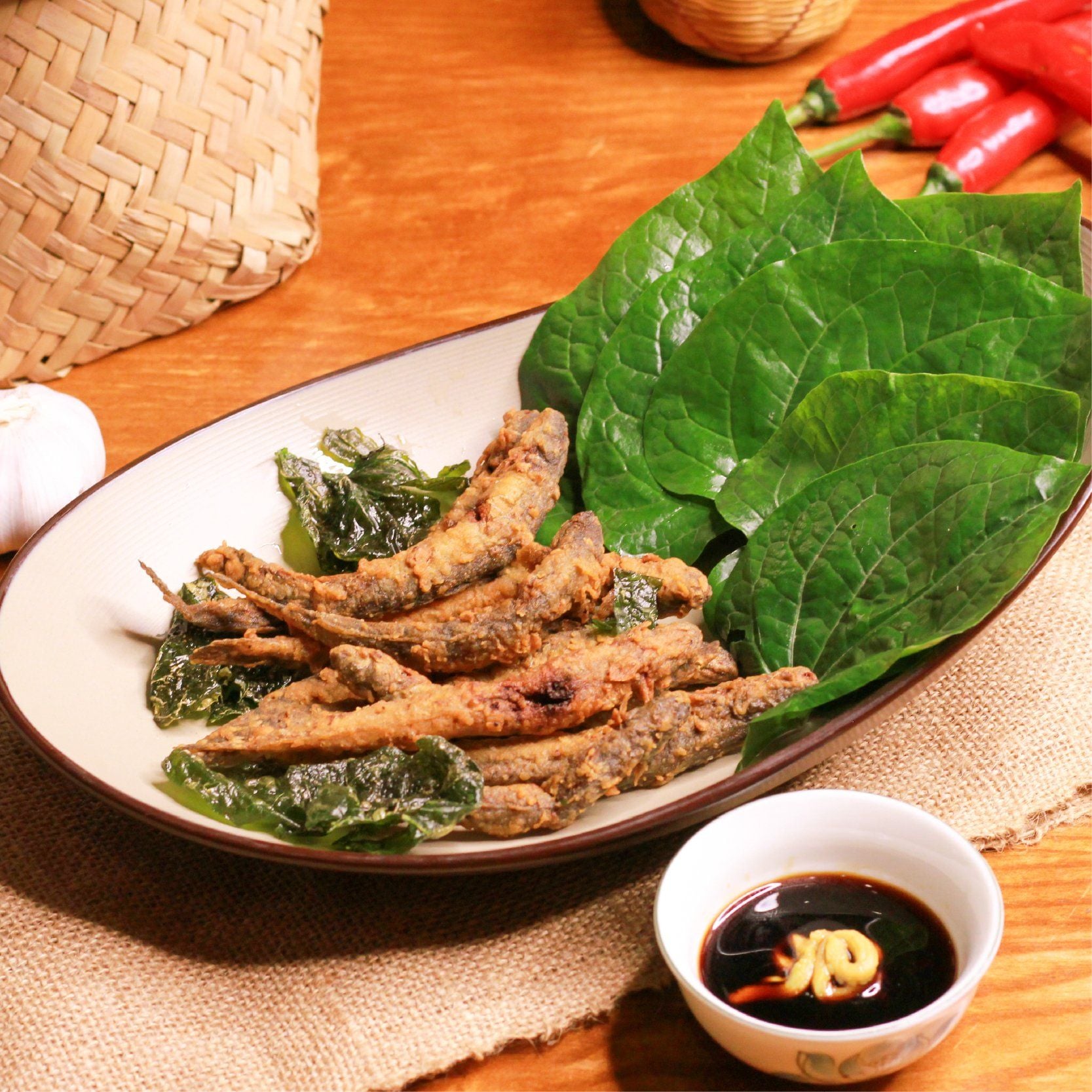 Cá kèo chiên lá lốt