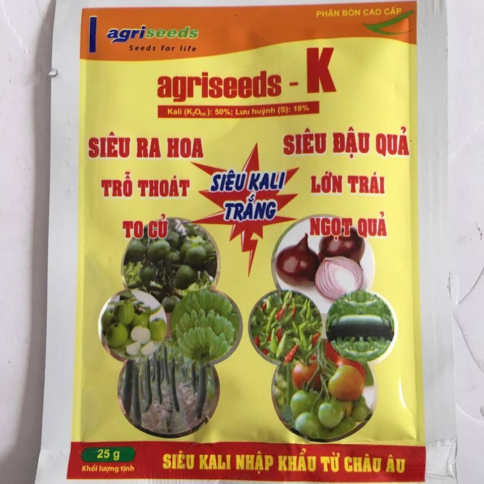 Phân bón Siêu Kali trắng agriseeds – K