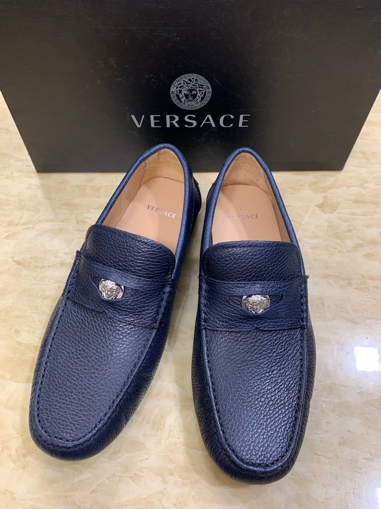 Giày nam Versace caff leather loafers