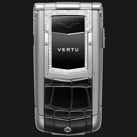 Vertu Ayxta Sapphire Keys Diamond Trim Black Alligator