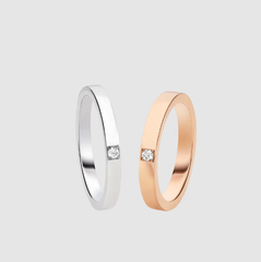 Nhẫn cưới cặp đôi Marryme 18 kt đính một viên kim cương