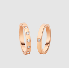 Nhẫn cưới cặp đôi Marryme vàng hồng 18kt đính viên kim cương