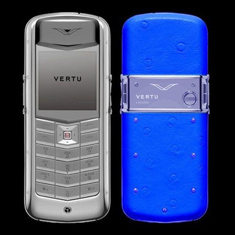 Vertu Exotic Dark Blue Ostrich