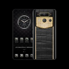 METAVERTU 2 Luxury Custom-Made Gold V-Shaped with Diamonds Alligator Skin Black