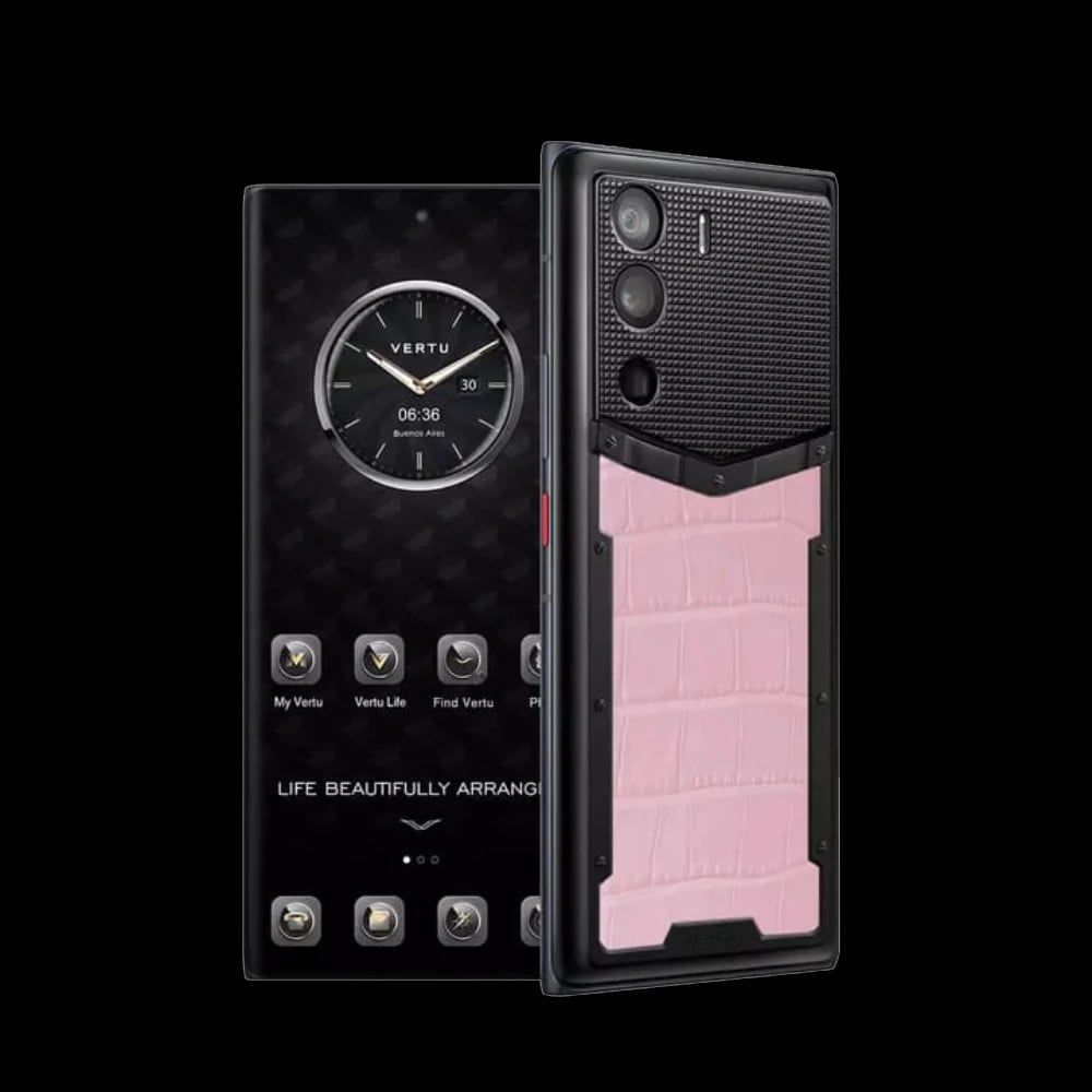 METAVERTU Sakura Pink Alligator Leather Clous De Paris Pro