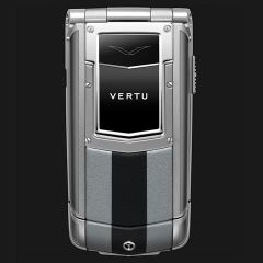 Vertu Ayxta Sapphire Keys Silver and Black Leather