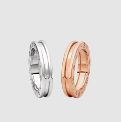 Nhẫn cưới cặp B.zero1 bạch kim và vàng hồng 18kt