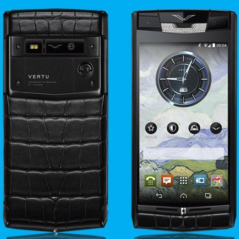 Vertu Signature Touch Pure Jet Alligator Diamonds