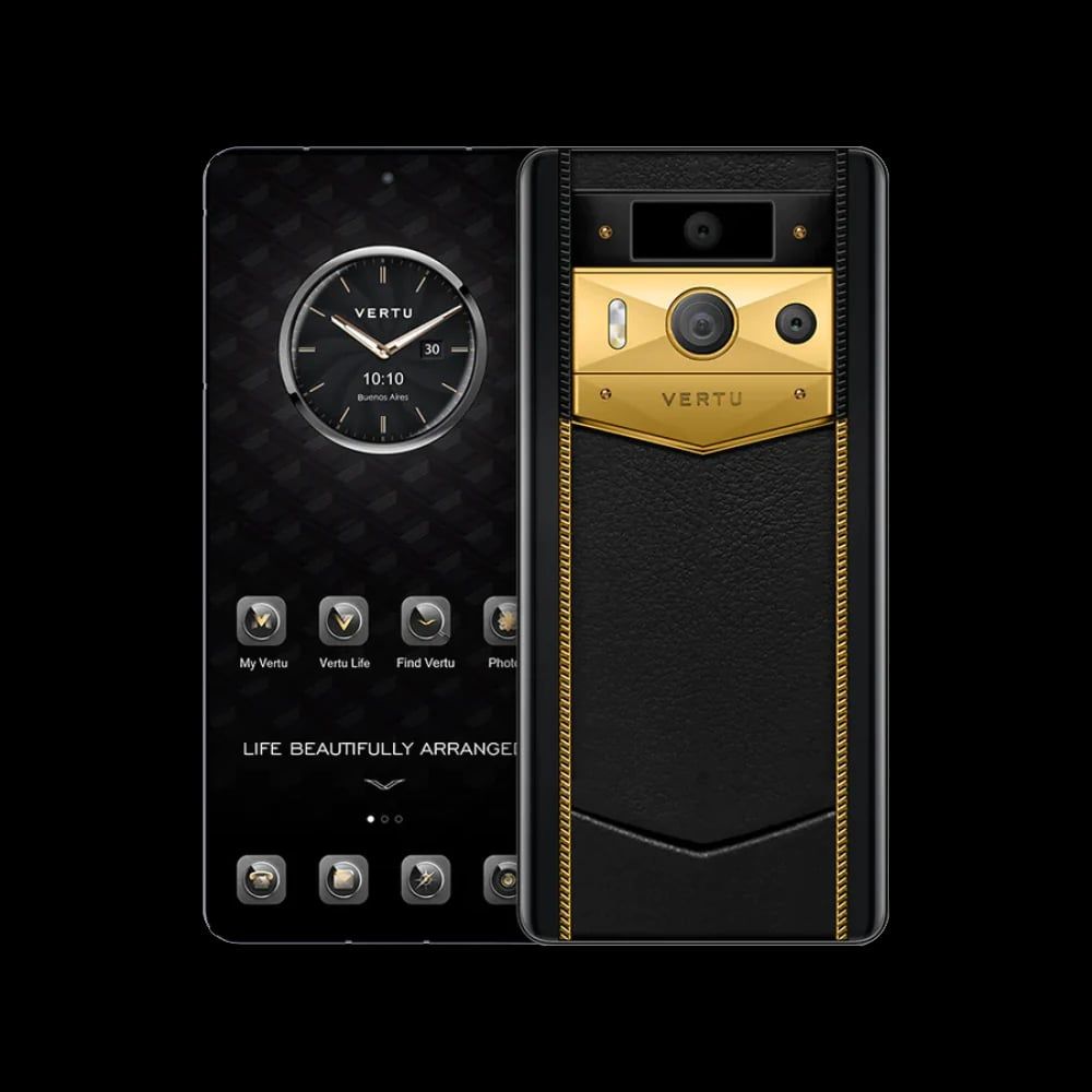 METAVERTU 2 Luxury Custom-Made Gold Radiant Blade Edition with Black Ink Calfskin Black