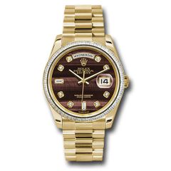 Đồng hồ Rolex Yellow Gold Day-Date Diamond Bezel Bulls Eye Diamond Dial President Bracelet 118398 bedp 36mm