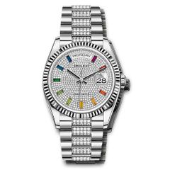 Đồng hồ Rolex White Gold Day-Date Fluted Bezel Diamond-Paved Dial Diamond President Bracelet 128239 dprsdp 36mm