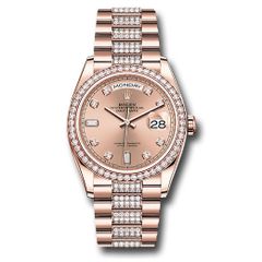 Đồng hồ Rolex Everose Gold Day-Date Diamond Bezel Rosé Diamond Dial Diamond President Bracelet 128345rbr rsddp 36mm