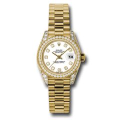 Đồng hồ Rolex Yellow Gold Lady-Datejust 42 Diamond Bezel White Diamond Dial President Bracelet 179158 wdp 26mm