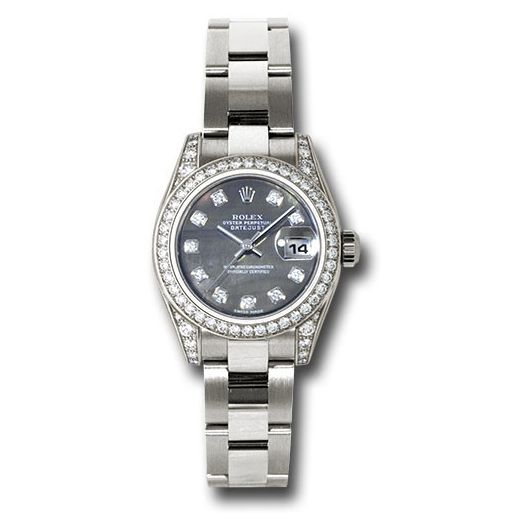 Đồng hồ Rolex White Gold Lady-Datejust 42 Diamond Bezel Dark Mother-Of-Pearl Diamond Dial Oyster Bracelet 179159 dkmdo 26mm
